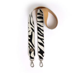 wijngaardt zebra print leather bag strap